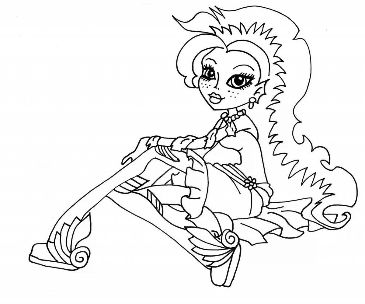 Scary monster coloring page