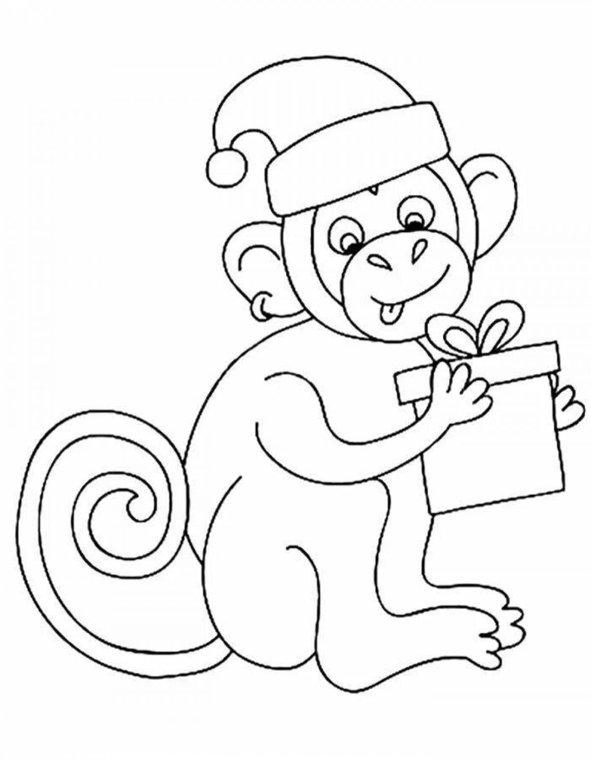 Остроумная раскраска обезьяна