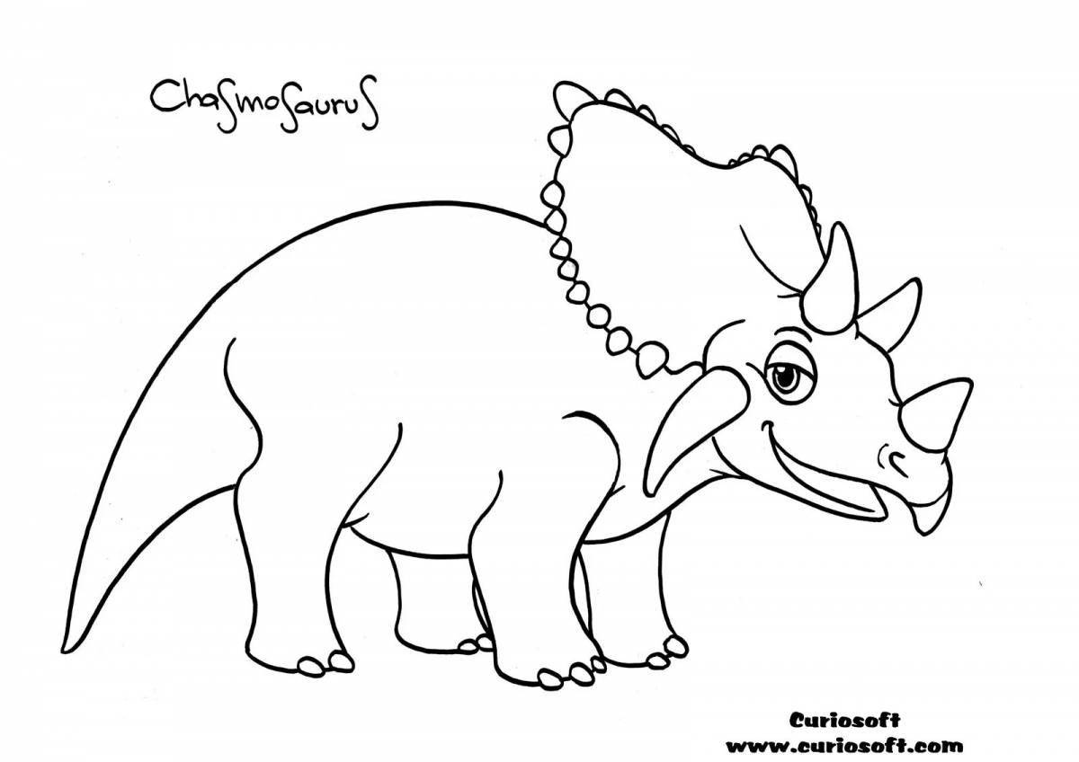 Playful dinosaur coloring page for kids