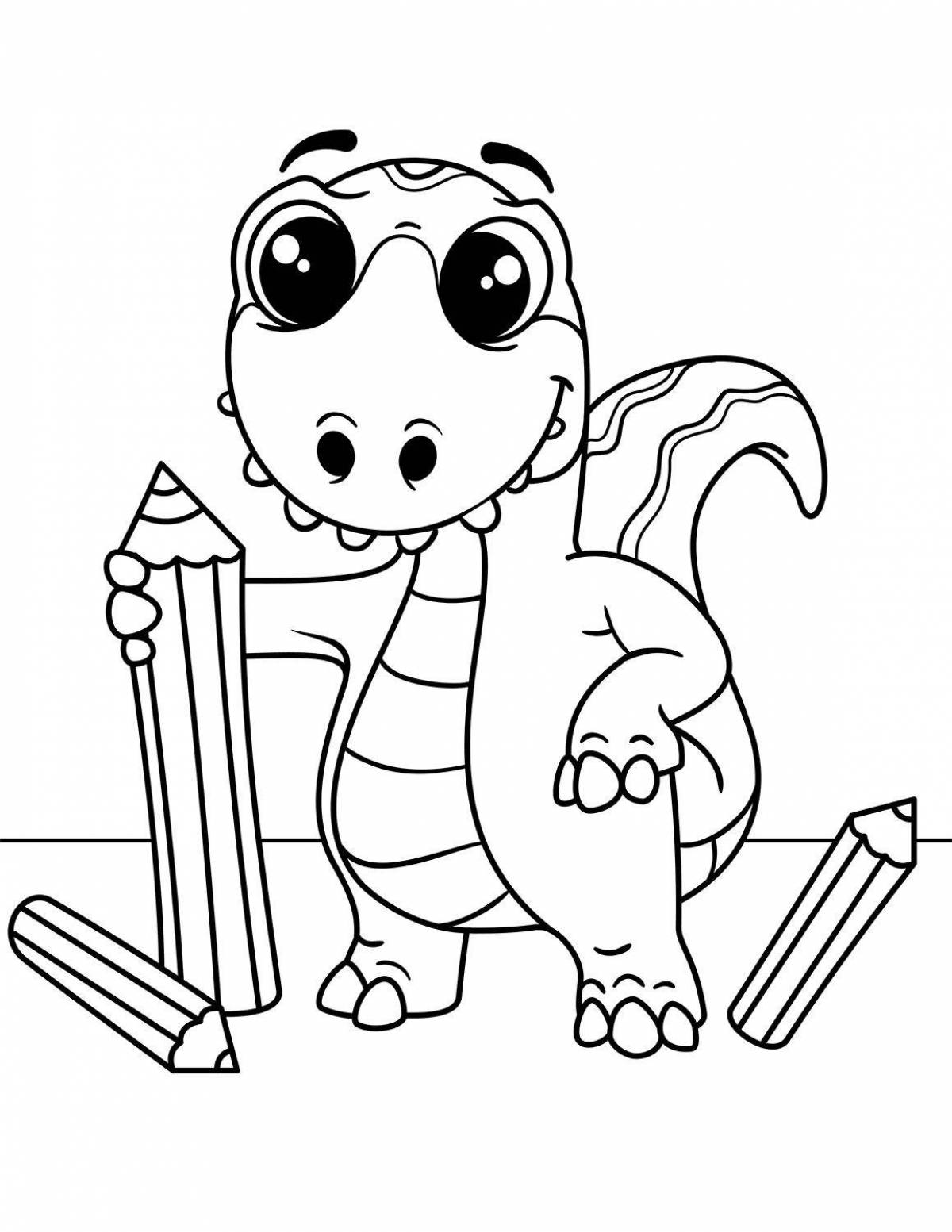 Outstanding dinosaur coloring page for kids