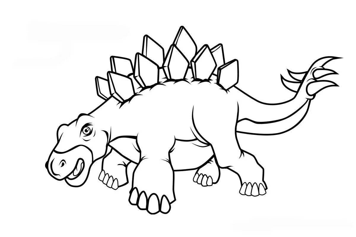 Colorful dinosaurs coloring pages for kids