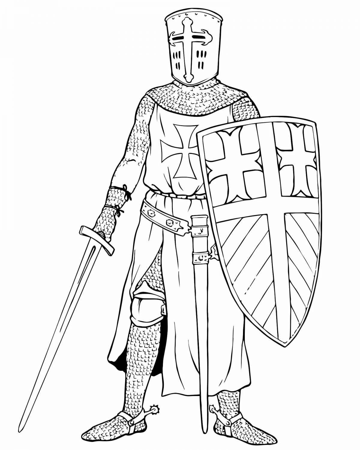 Majestic warrior coloring page
