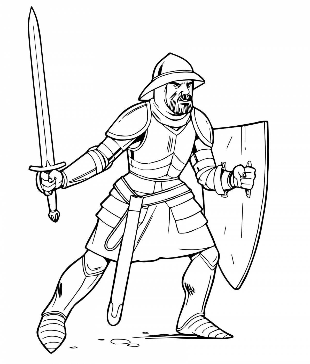 Courageous warrior coloring page