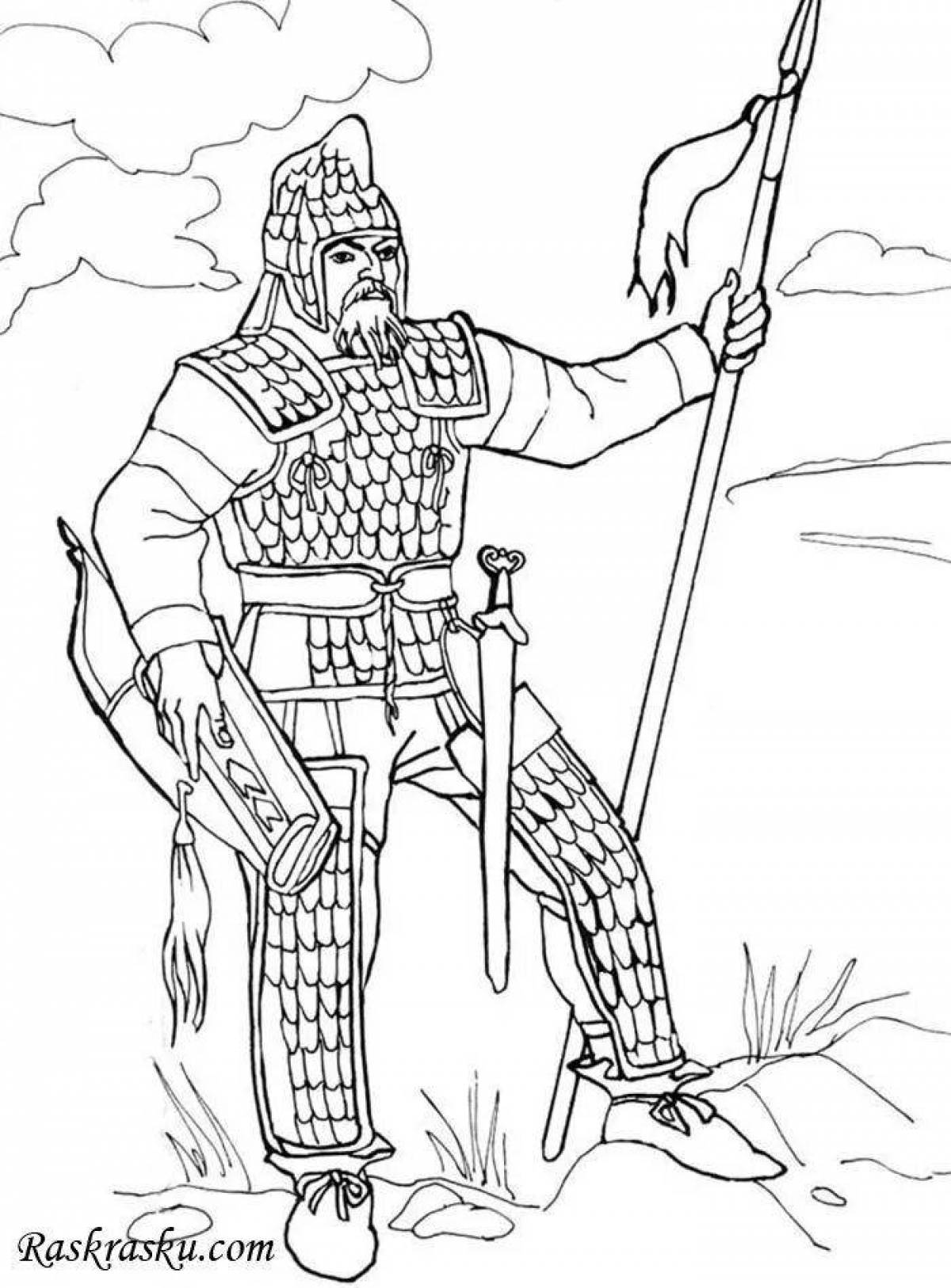 Resolute warrior coloring page