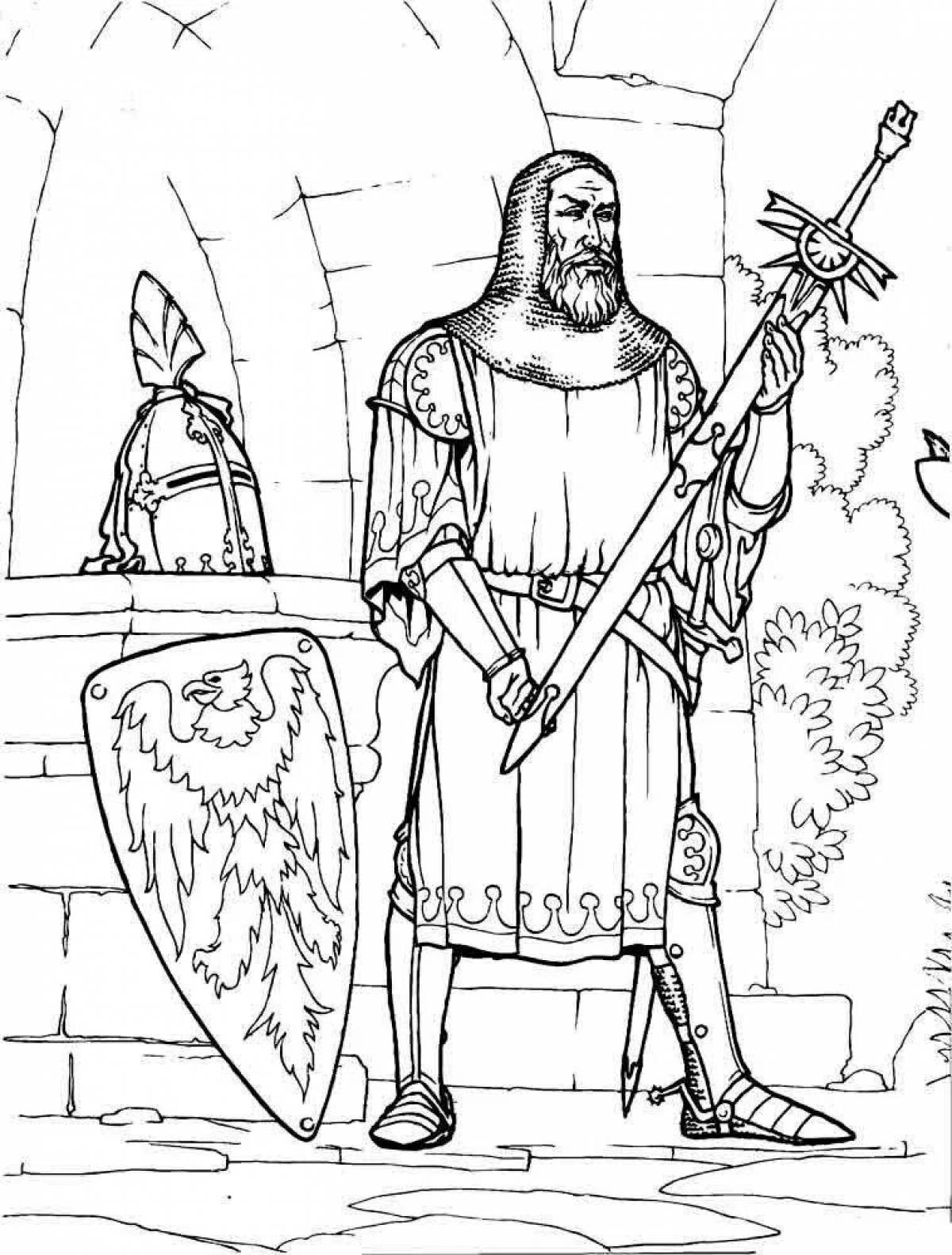 Resolute warrior coloring page