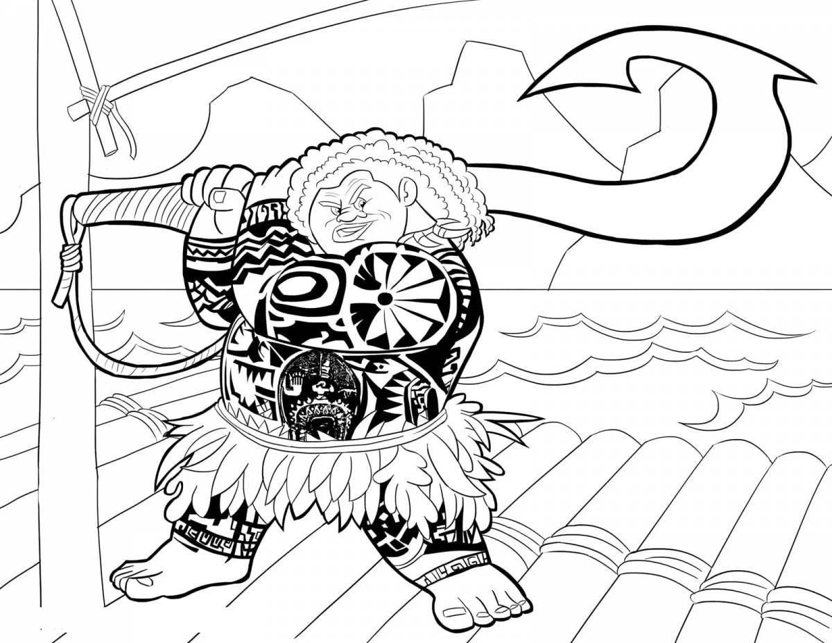 Cute maui coloring page