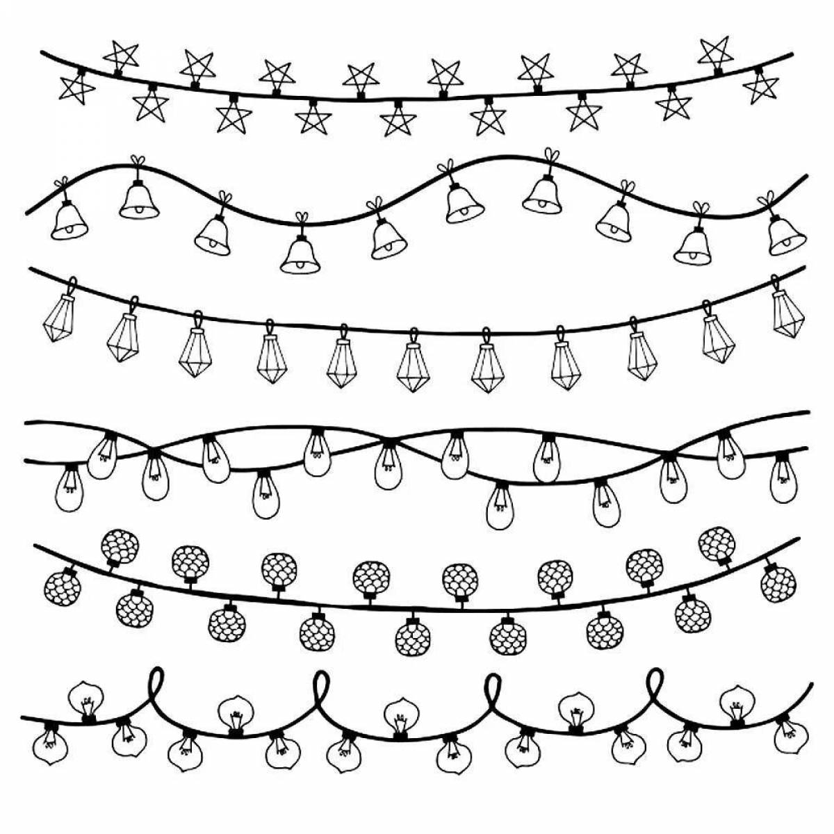 Children's holiday garland coloring book