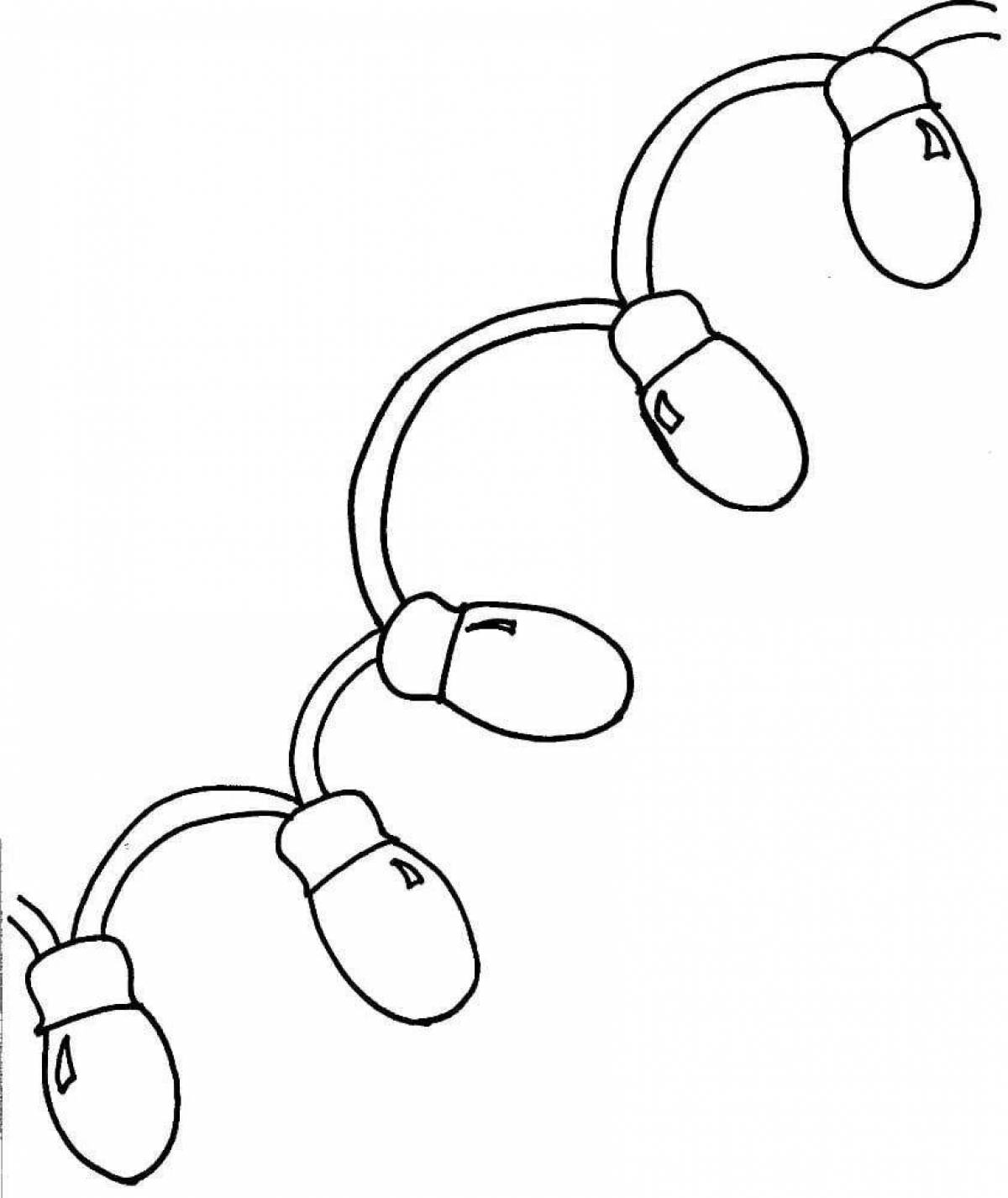 Playful garland coloring page for kids