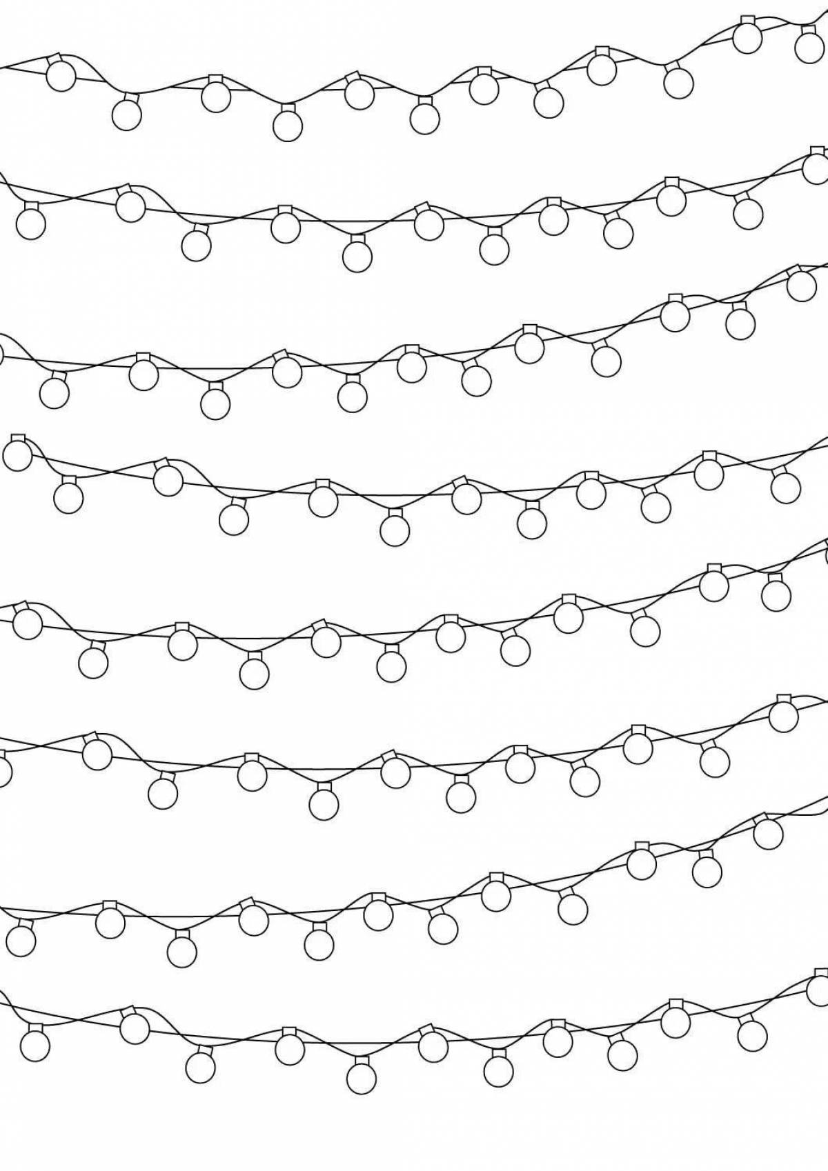 Glitter garland coloring book for kids