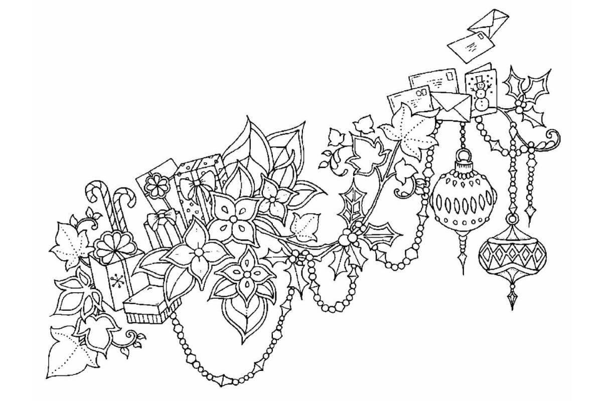 Fairy garland coloring book for kids