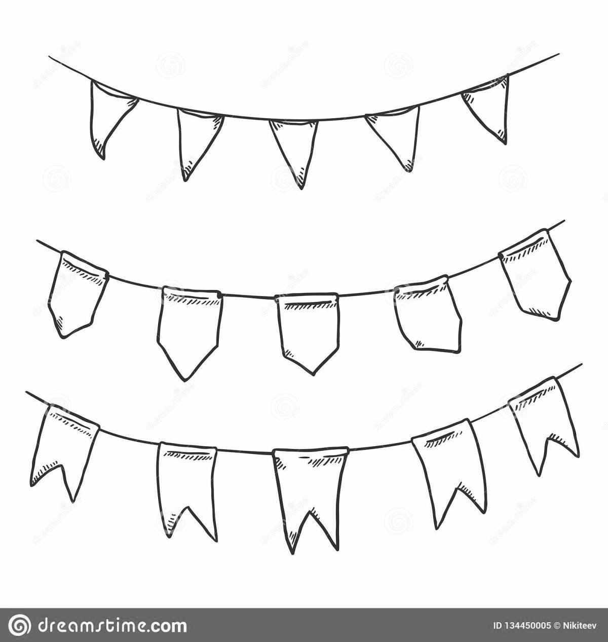 Exquisite garland coloring book for kids