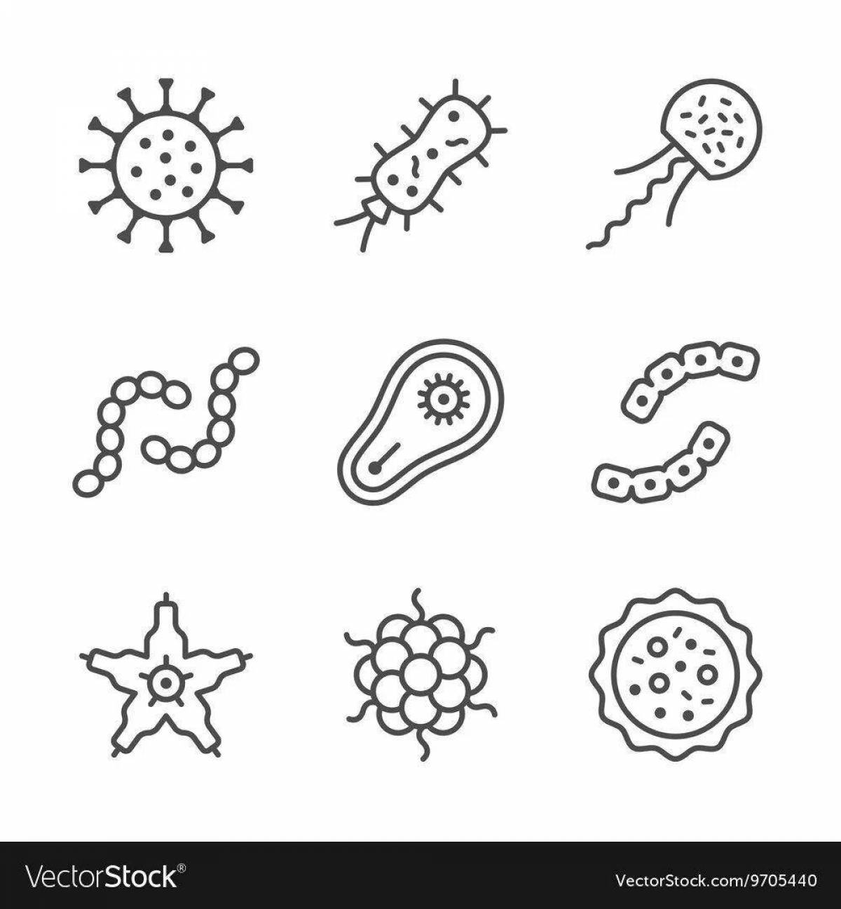 Fun bacteria coloring page