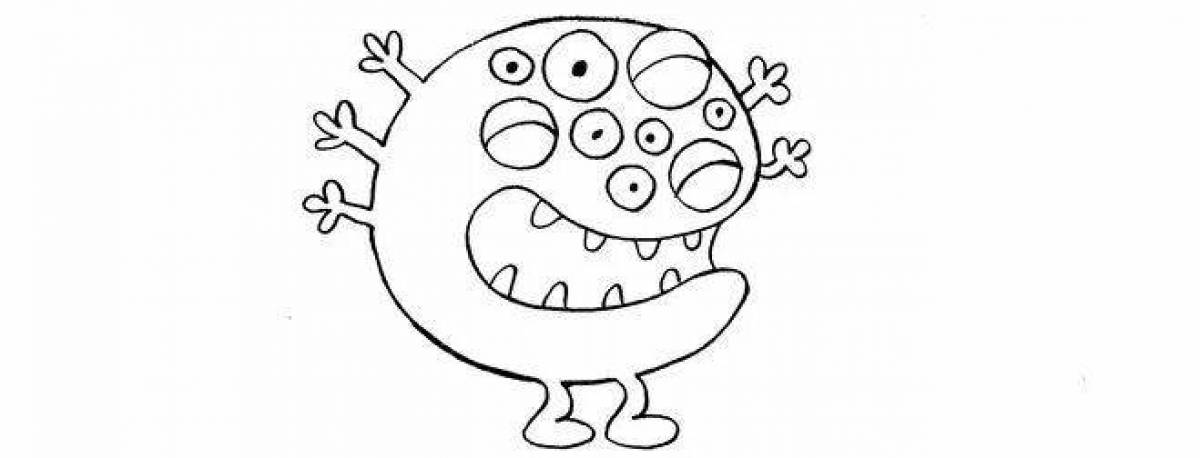 Intriguing bacteria coloring page