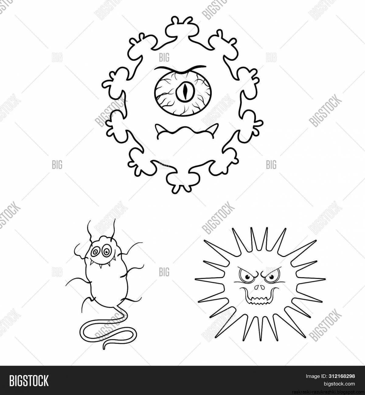 Coloring page inviting bacteria