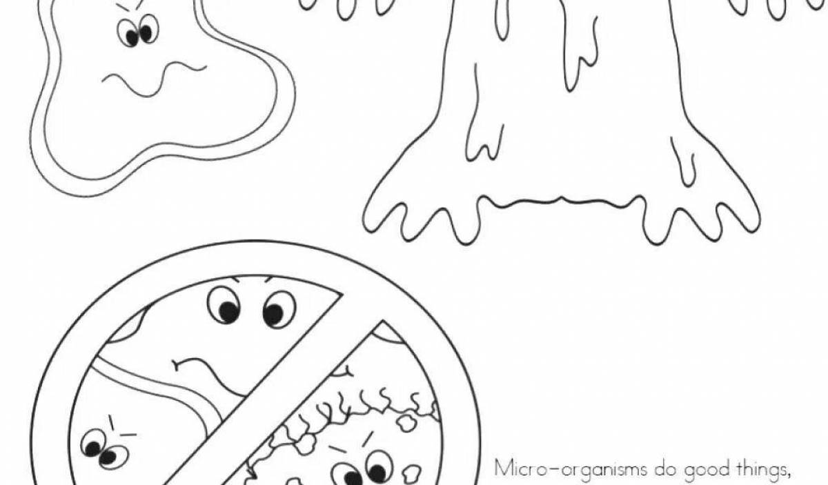 Attractive bacteria coloring page
