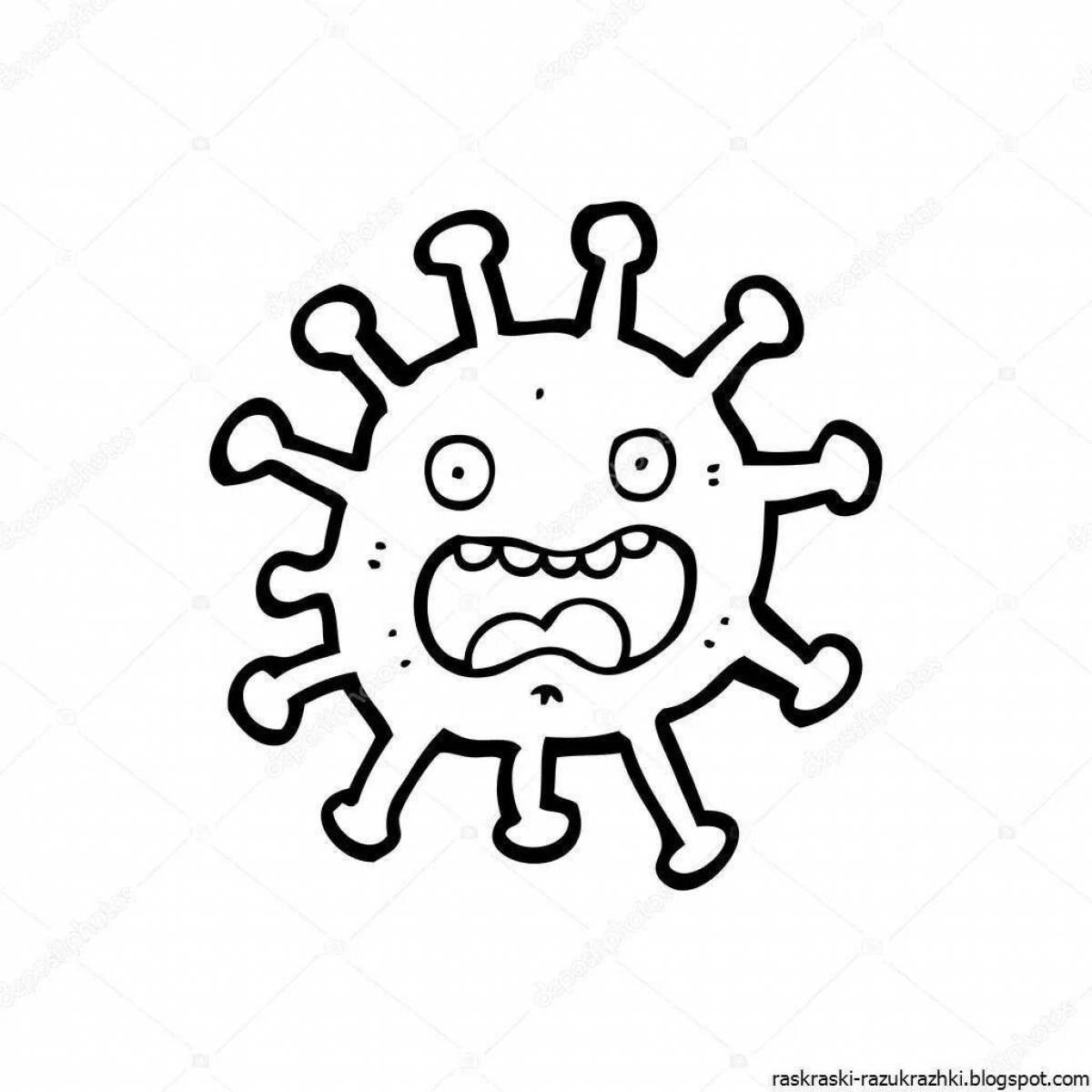 Coloring page infecting bacteria