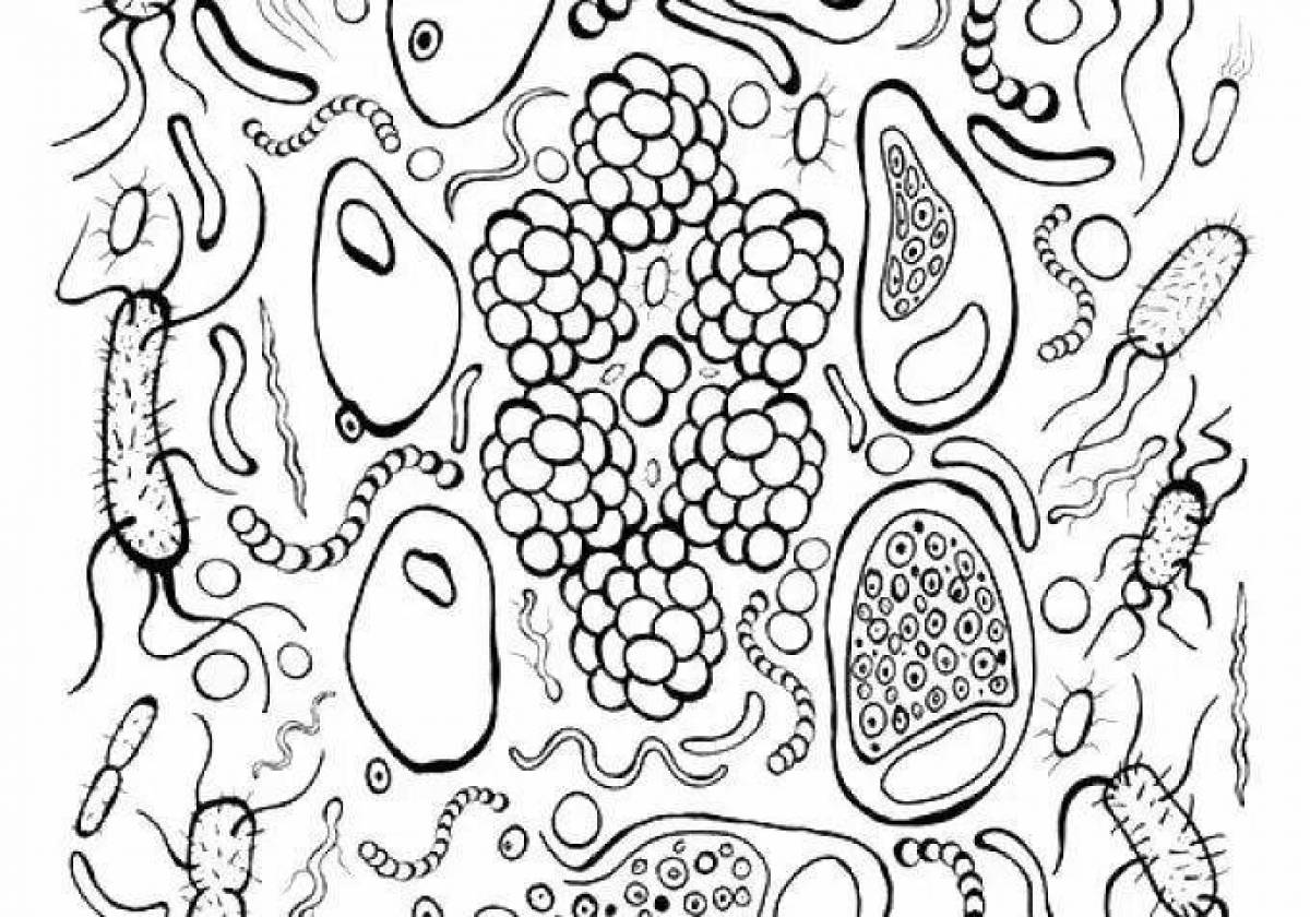 Shiny bacteria coloring page