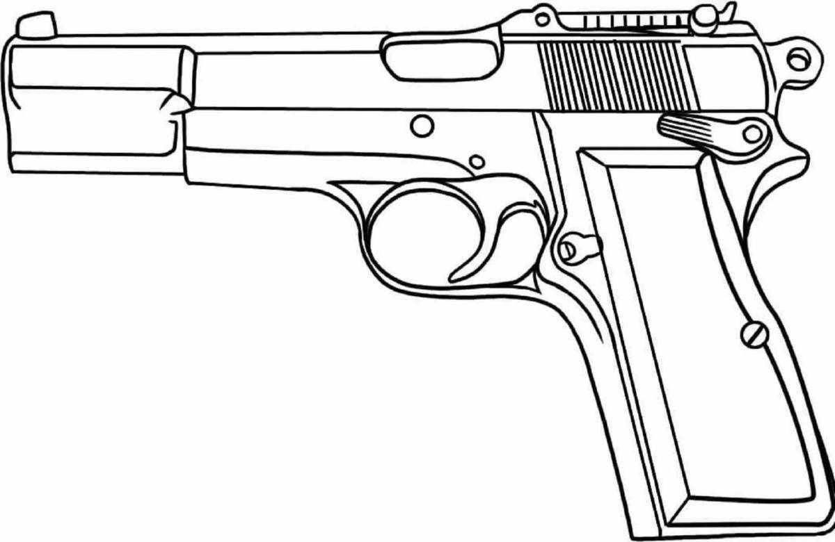 Завораживающая раскраска пистолета для детей