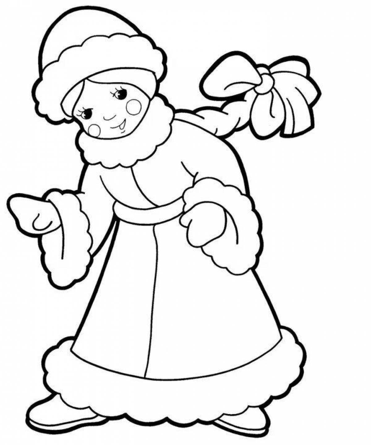Coloring book flawless snow maiden