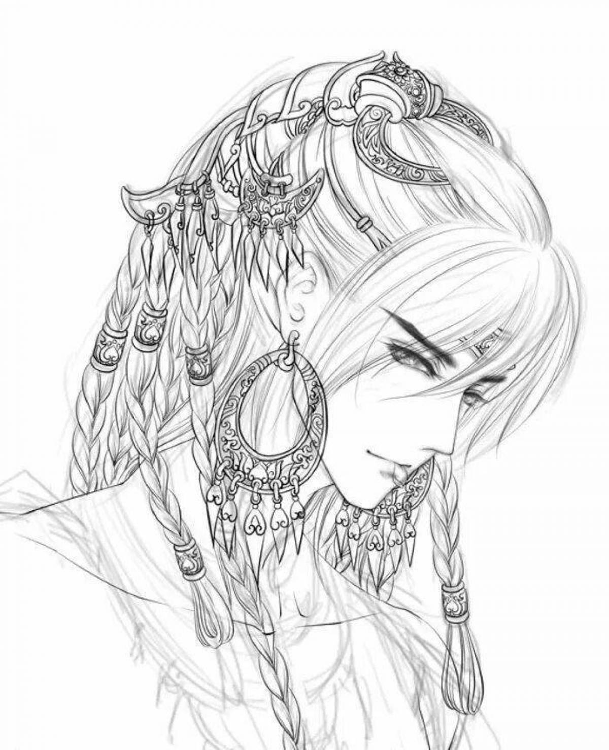 Dazzling coloring anime fantasy