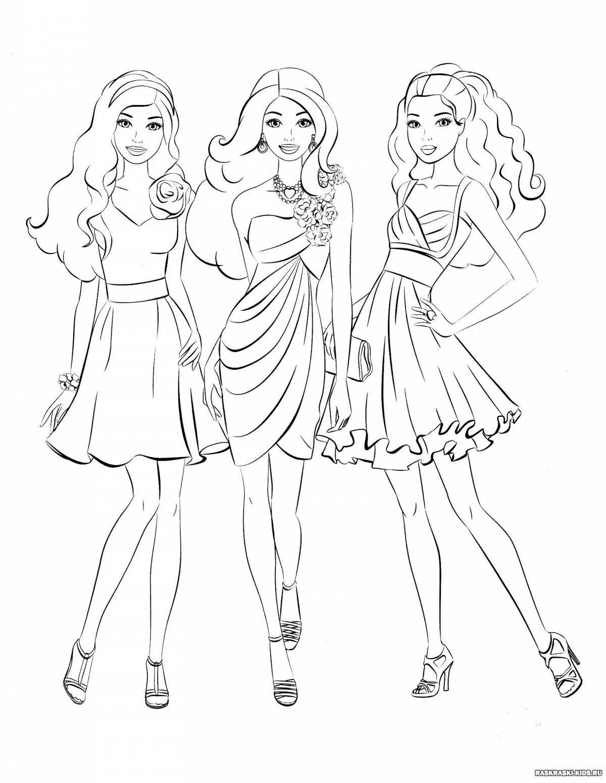 Charming barbie coloring page
