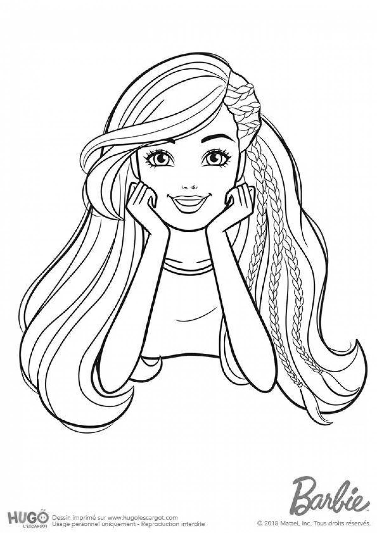 Playful barbie coloring page