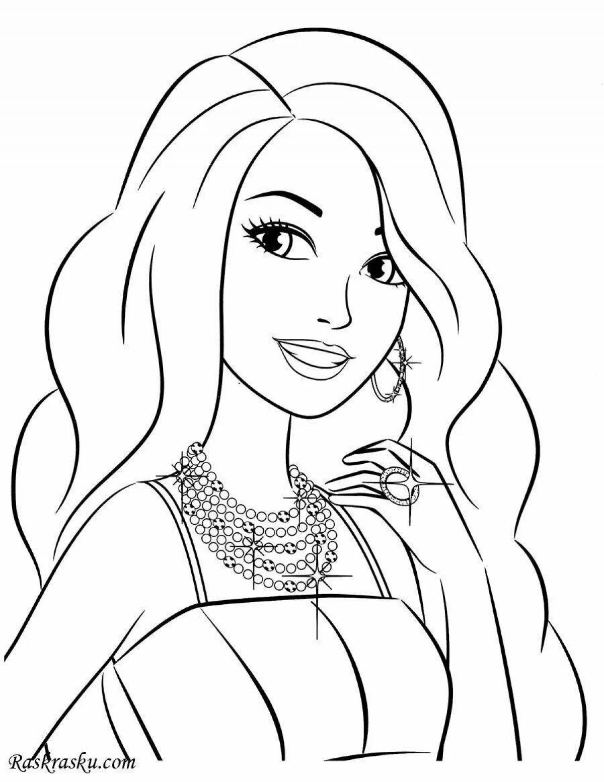 Coloring funny barbie