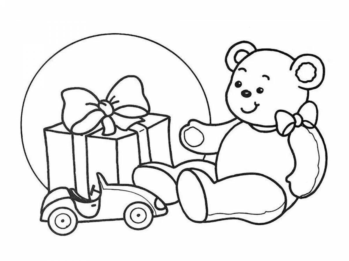 Coloring for children's toys with a color theme