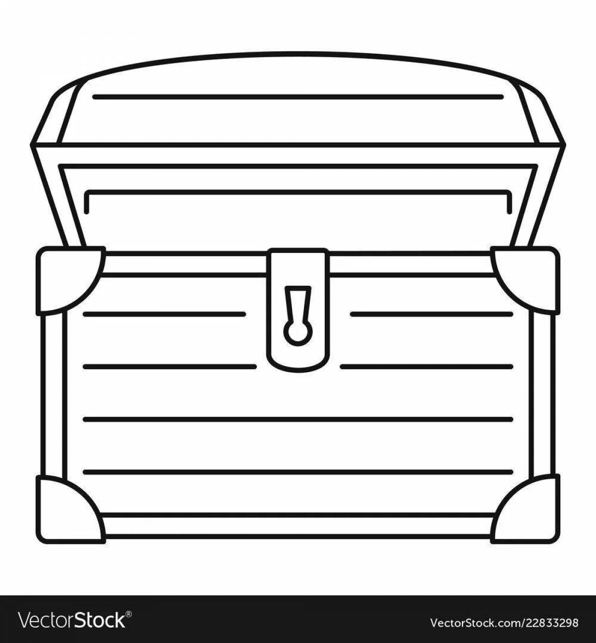 Sweet chest coloring page for kids