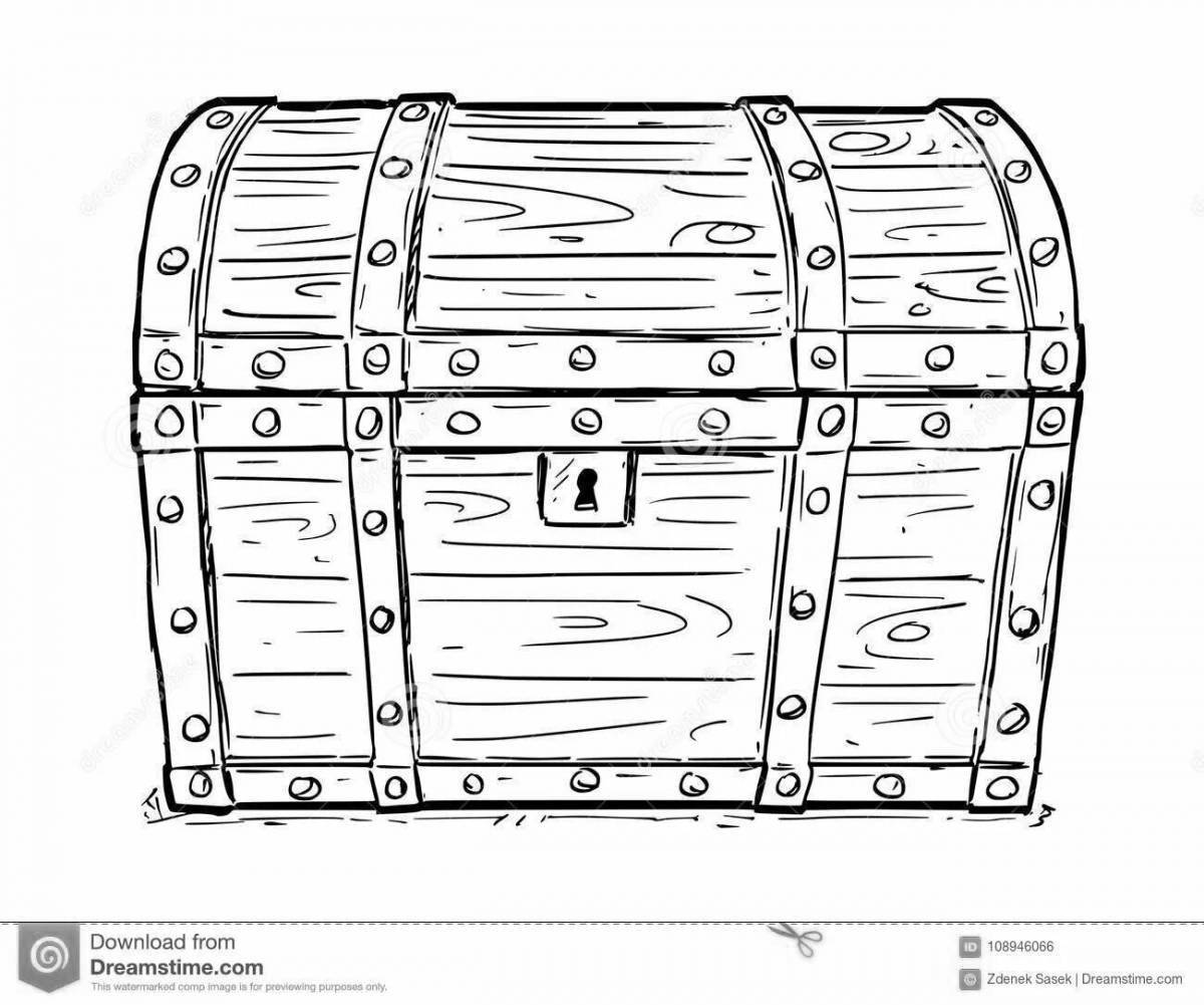 Living chest coloring page for kids