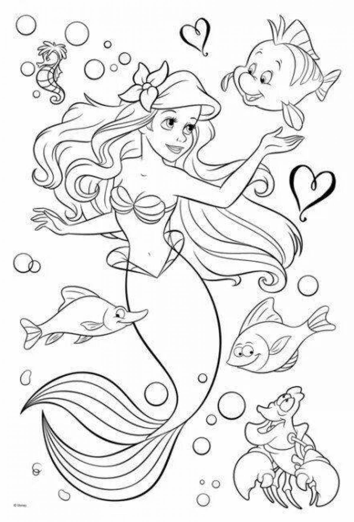 Dazzling coloring princess mermaid
