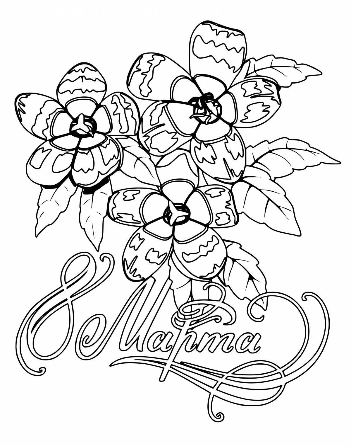 Coloring page dazzling mom March 8