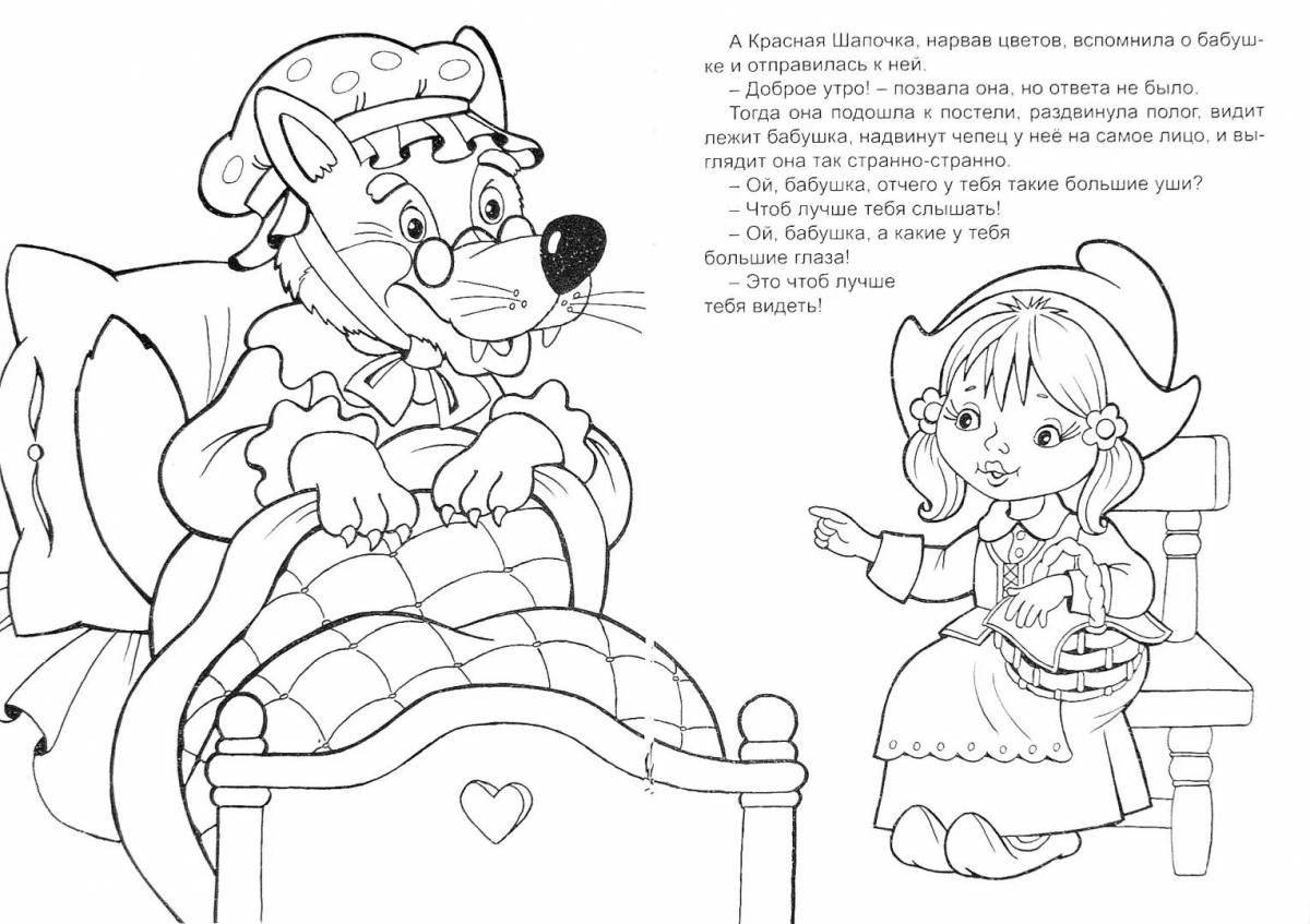 Coloring page charming little red riding hood