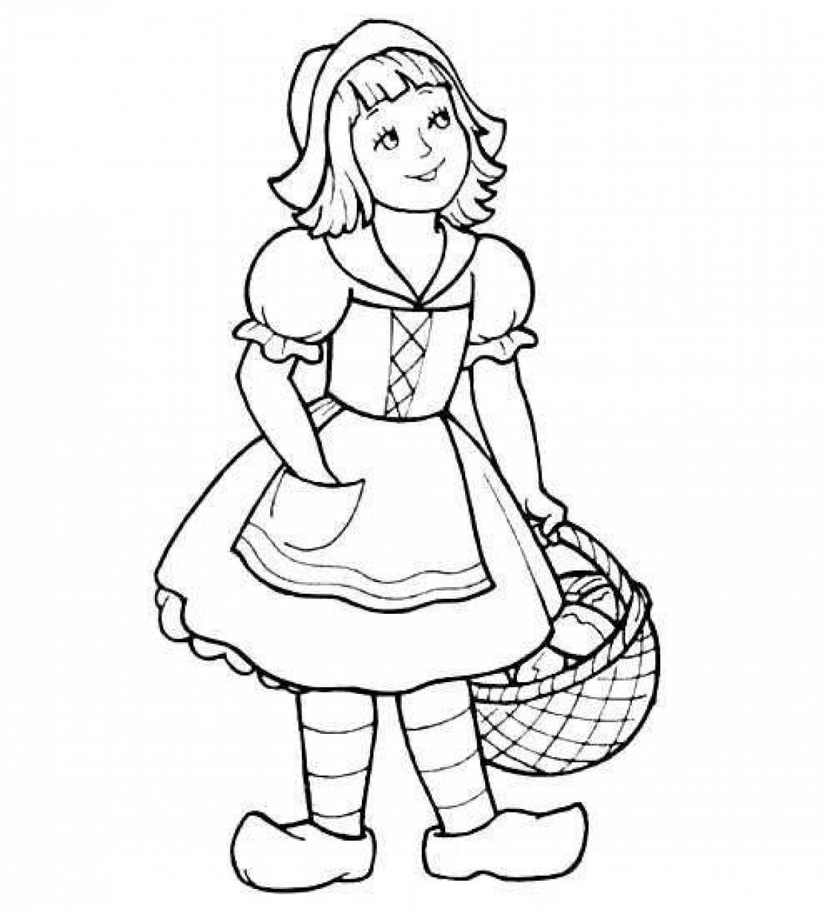 Amazing Charles Perrault Little Red Riding Hood coloring book