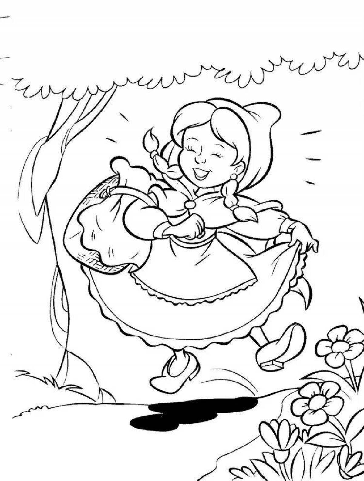 Joyful little red riding hood coloring book