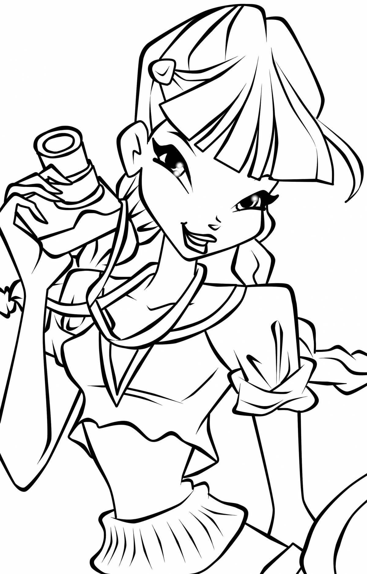 Elegant coloring page muse
