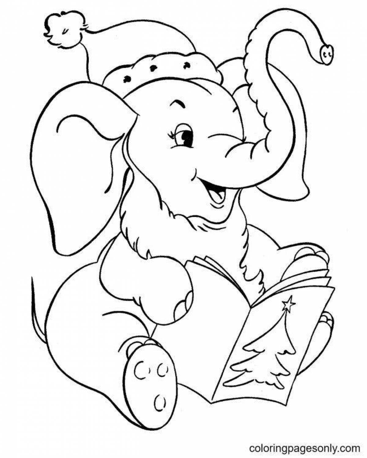 Sparkling Christmas Animal Coloring Pages