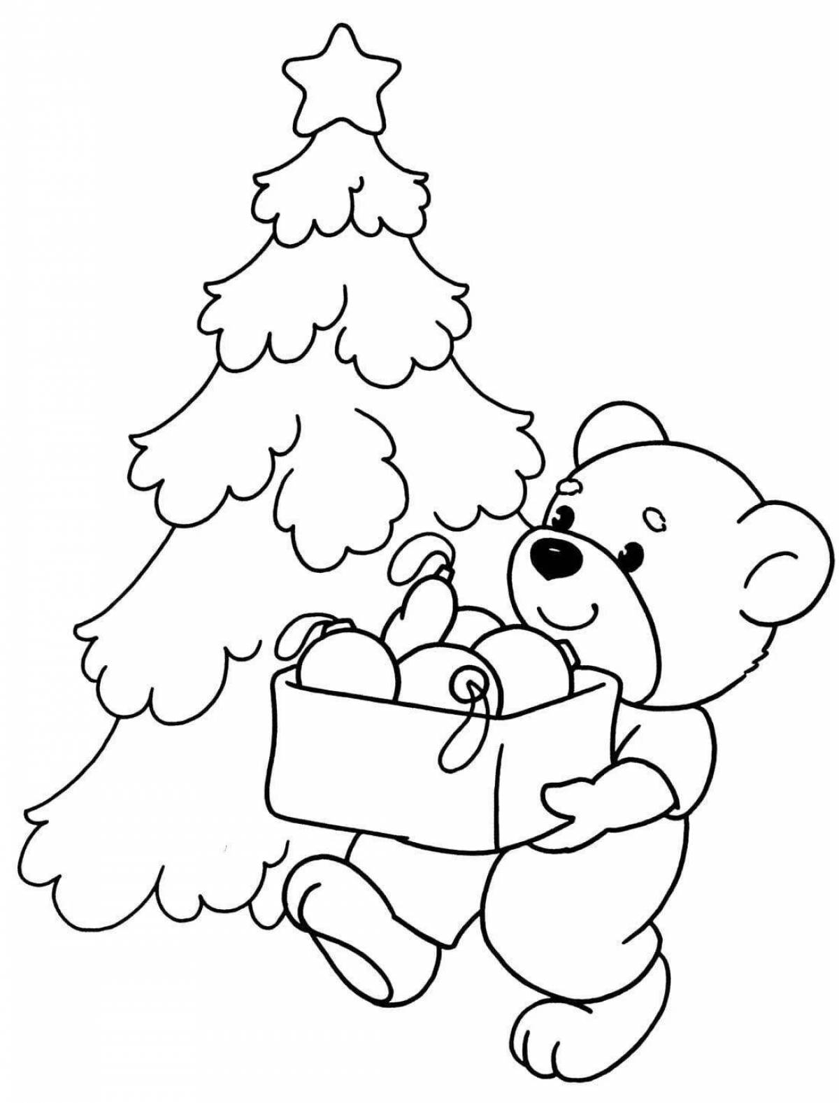 Cute Christmas animal coloring pages