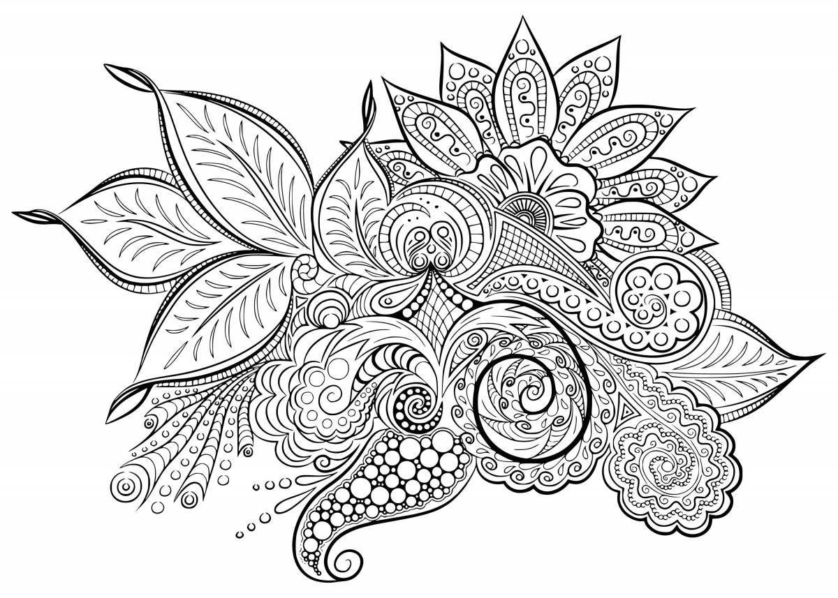 Relaxing coloring flower antistress
