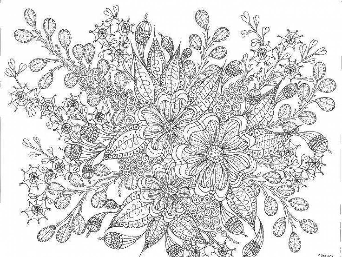 Blissful coloring flower antistress