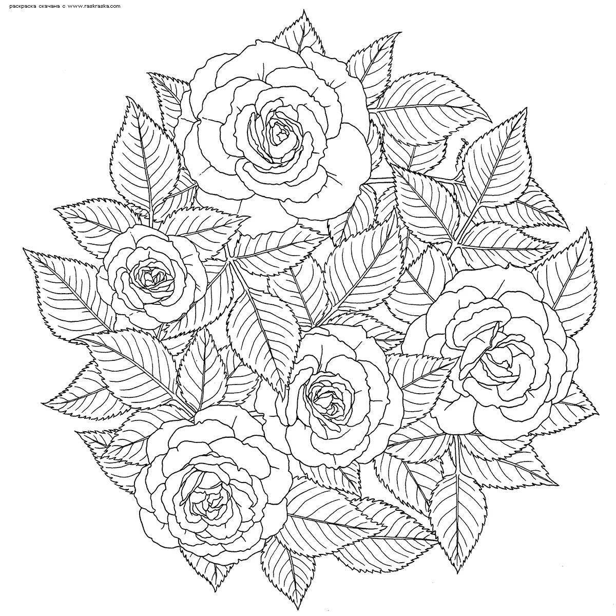 Great antistress flower coloring book
