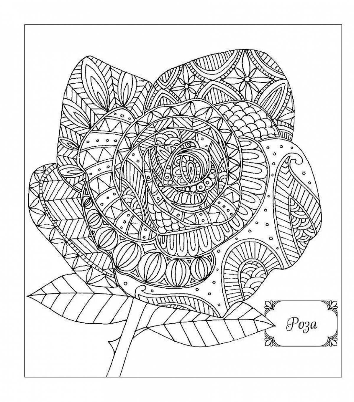 Anniversary coloring flower antistress