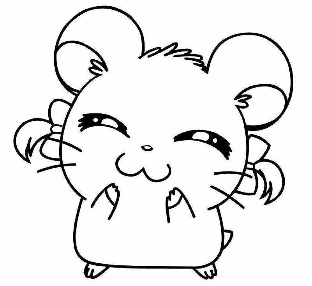 Tiny hamster coloring book