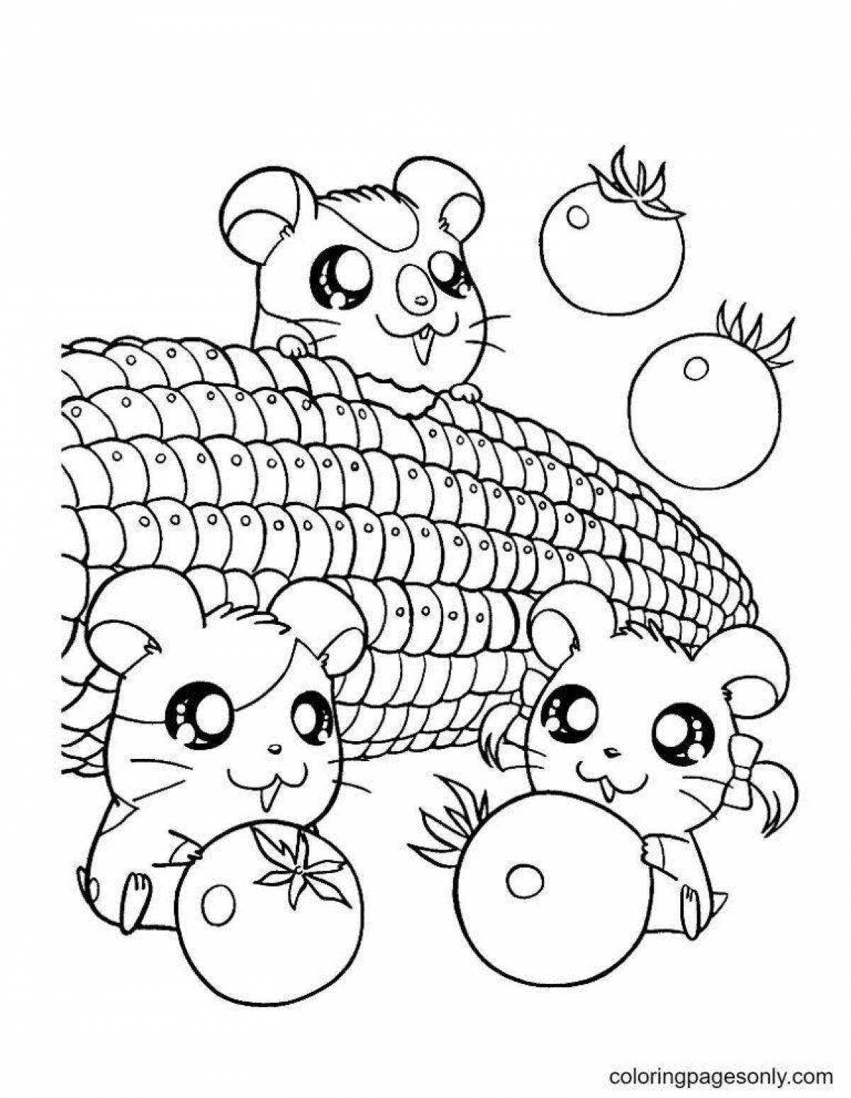 Cute hamster coloring book