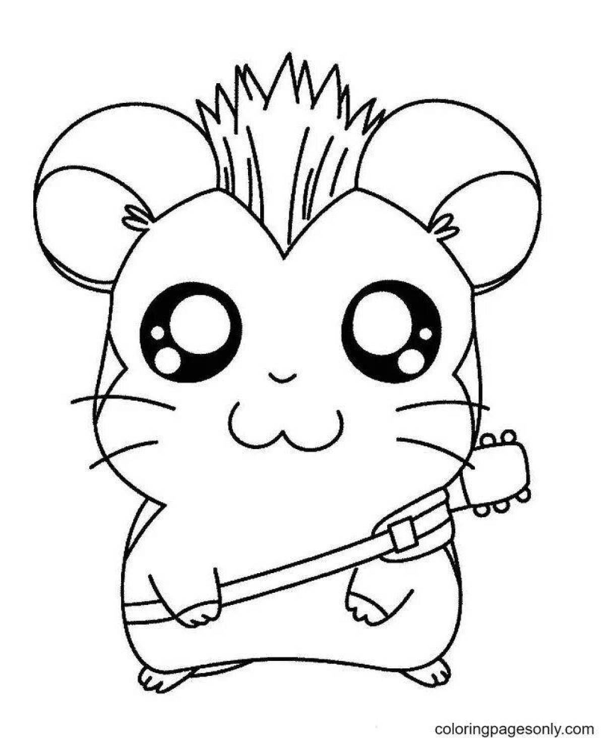Fluffy hamster coloring book