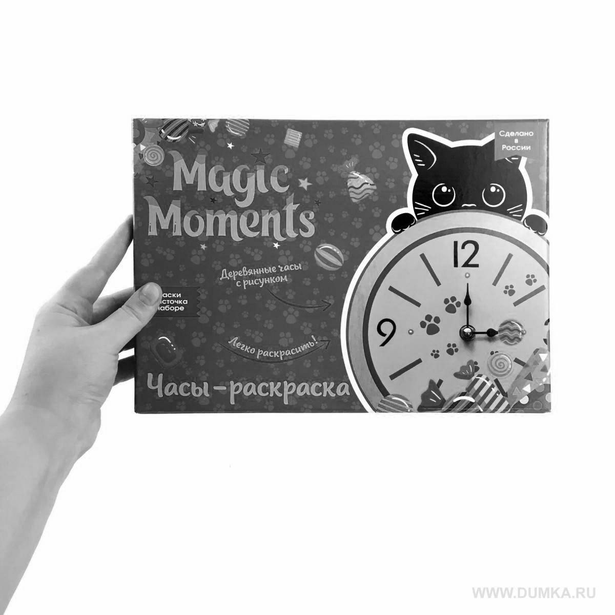 Playful coloring clock magic moments