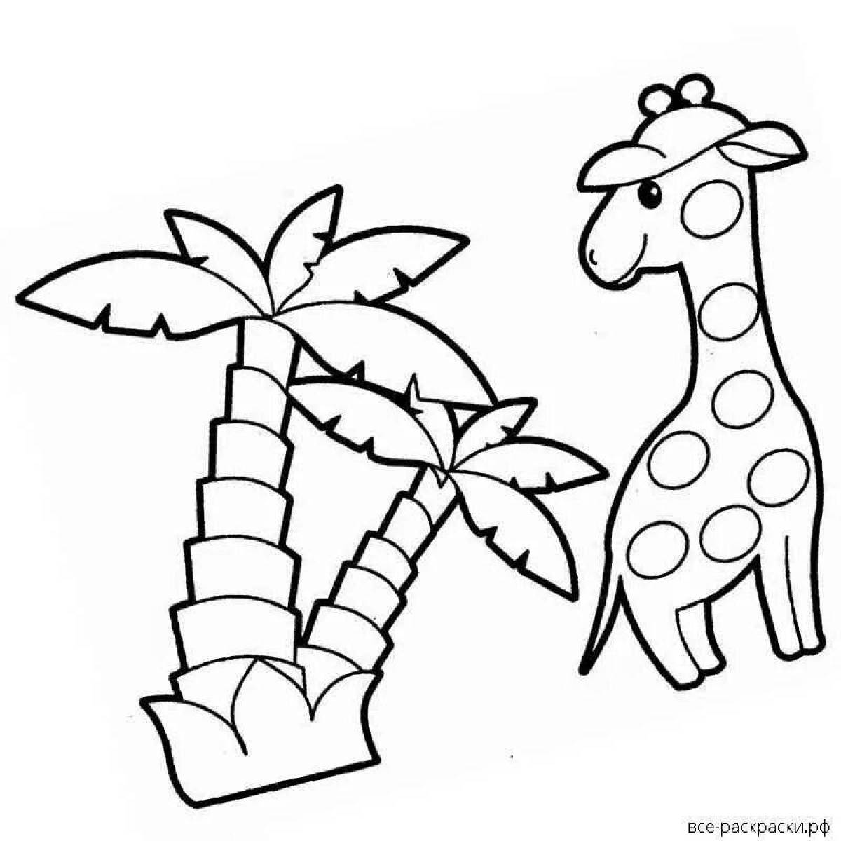 Буйная раскраска детеныш жирафа
