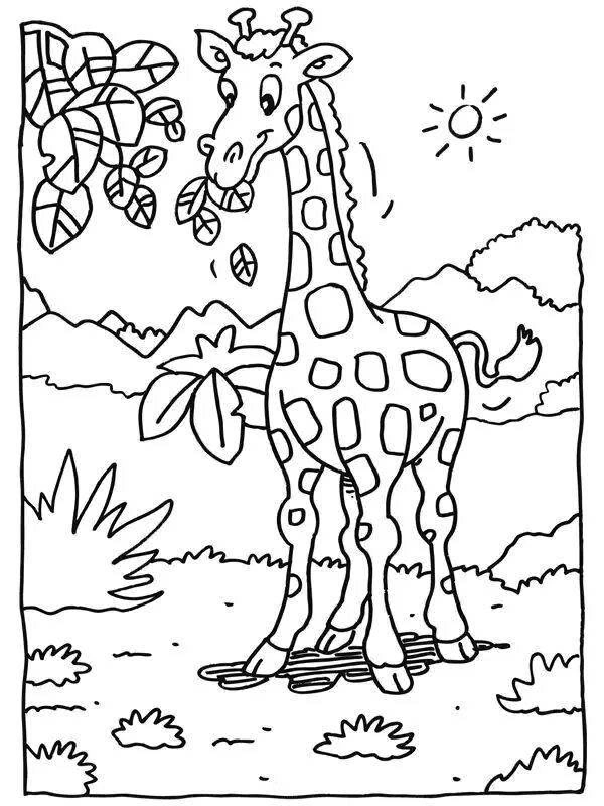 Vivacious coloring page baby giraffe