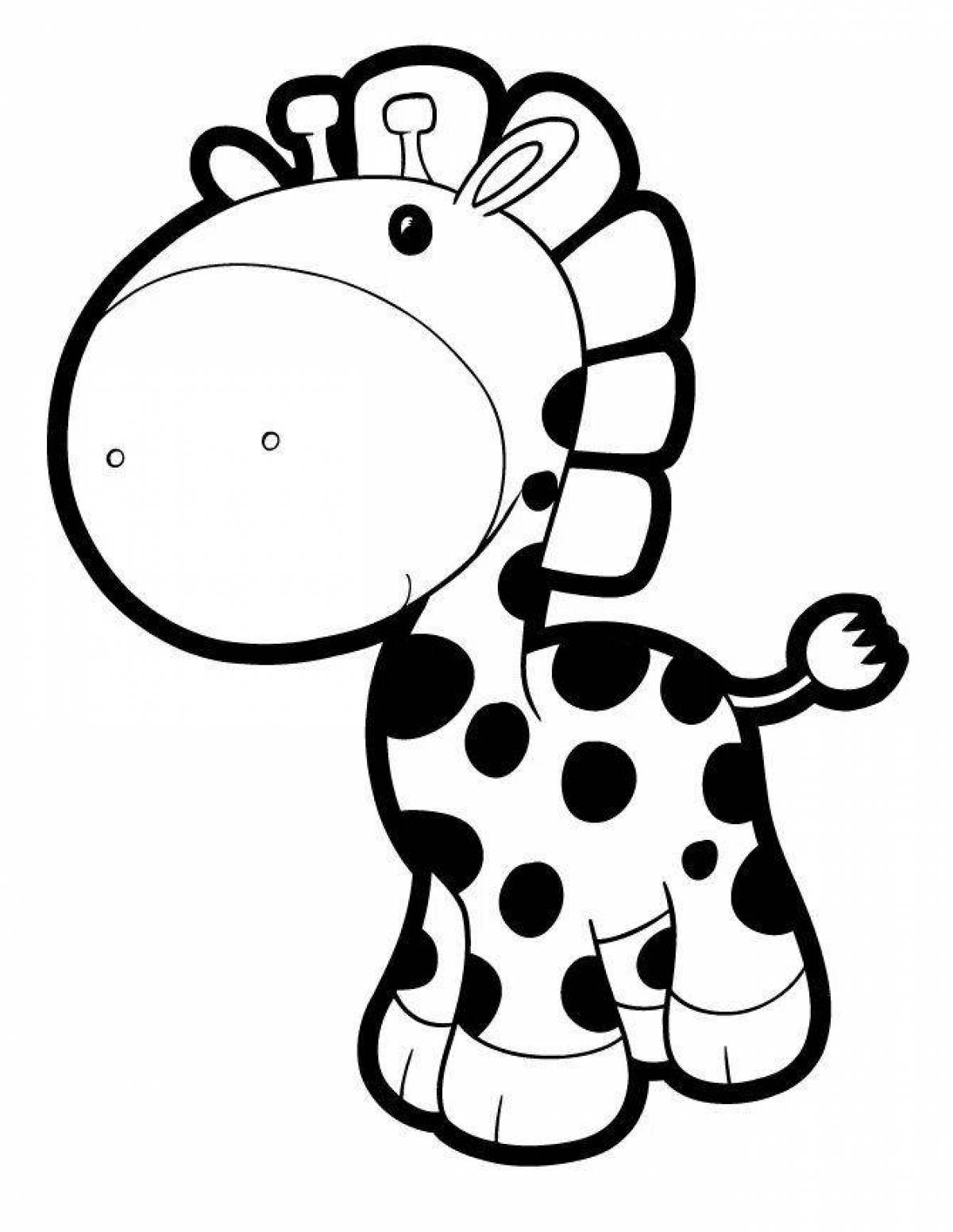 Outgoing baby giraffe coloring page
