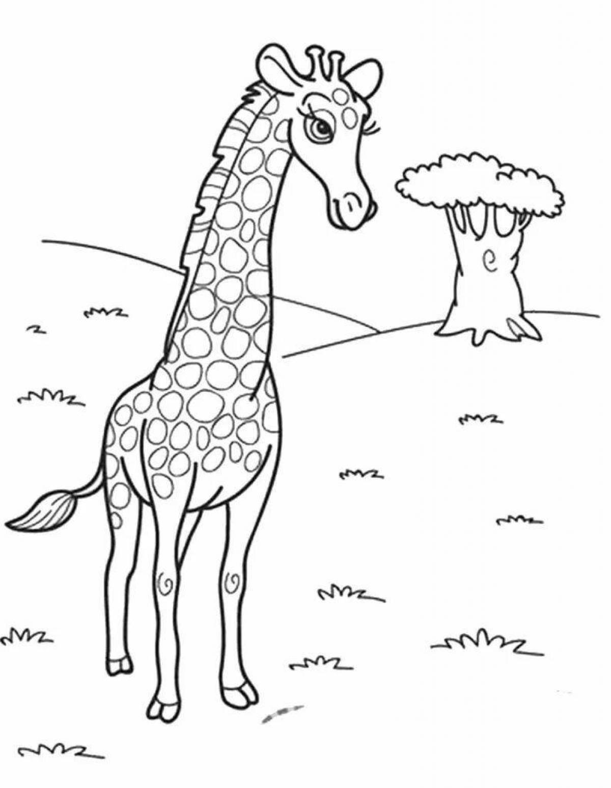 Cute giraffe coloring page